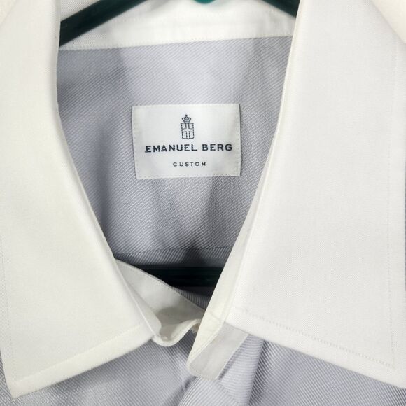 Emanuel Berg Mens Custom Long Sleeve Button Down Dress Shirt Size Large - Picture 4 of 8